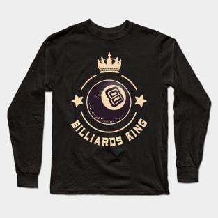 Billiards King 8-Ball Retro Snooker Long Sleeve T-Shirt